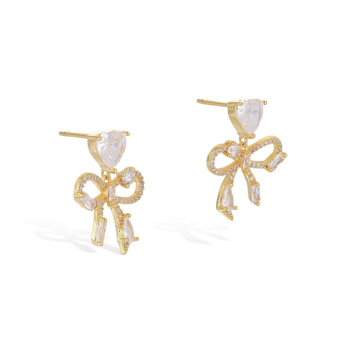 Manuela 14K Gold Delicate Bow Earrings