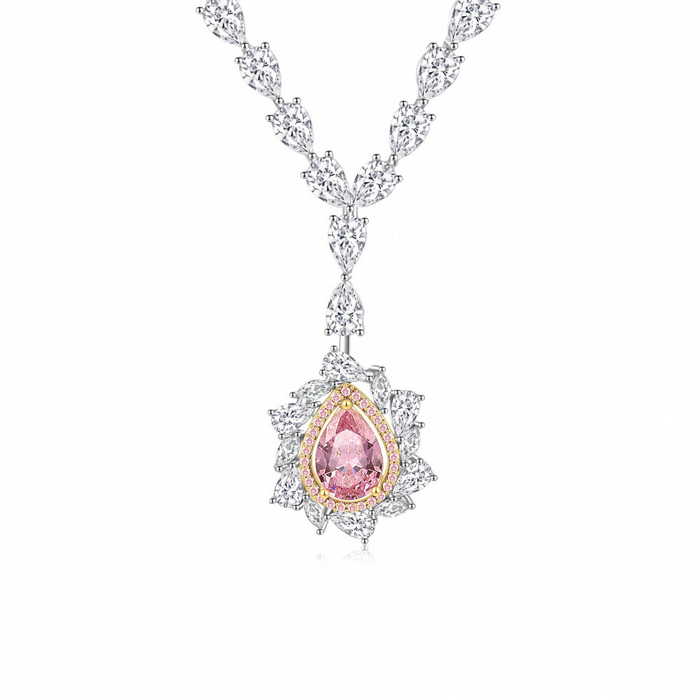 Margaux Pink Teardrop Necklace
