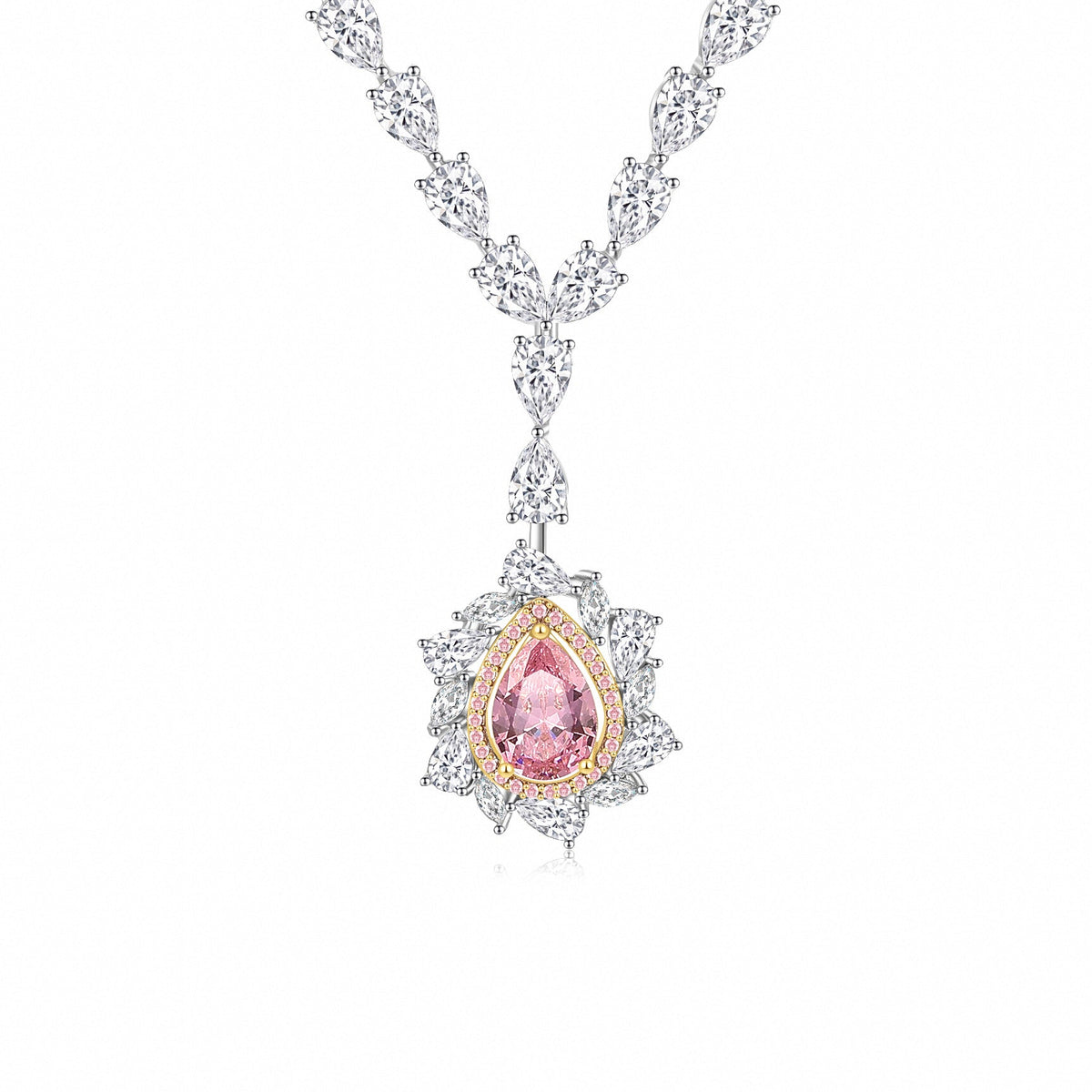 Margaux Pink Teardrop Necklace