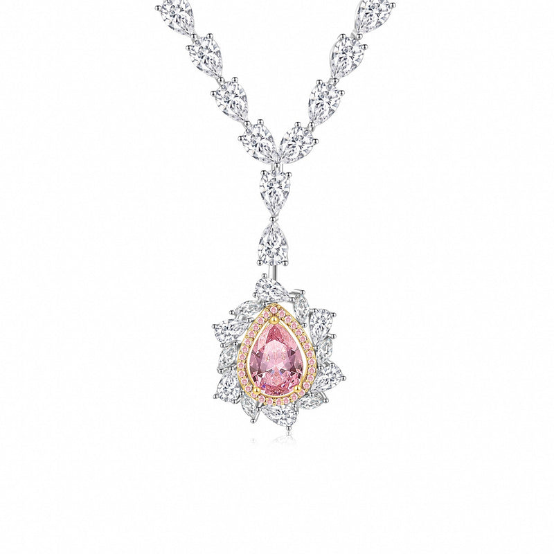 Margaux Pink Teardrop Necklace