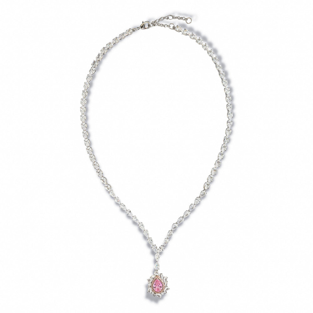 Margaux Pink Teardrop Necklace