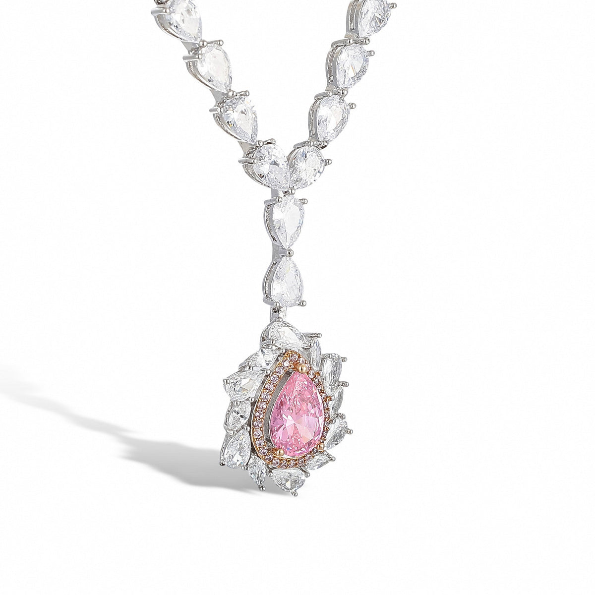 Margaux Pink Teardrop Necklace