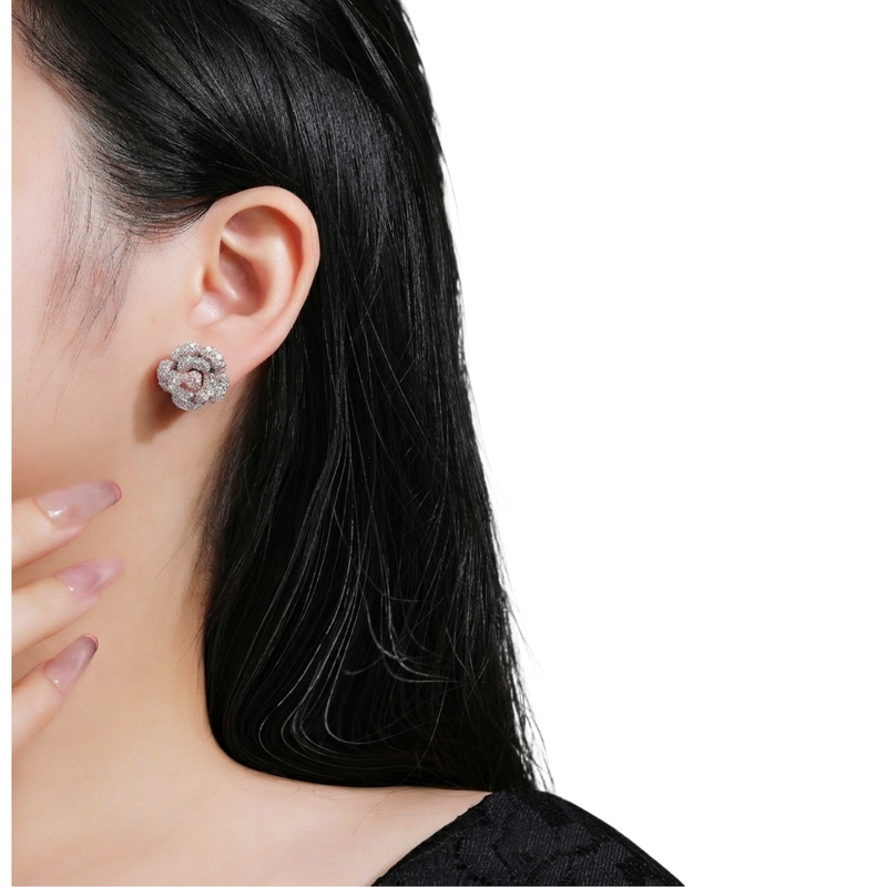 Maribel Rose Floral Stud Earrings