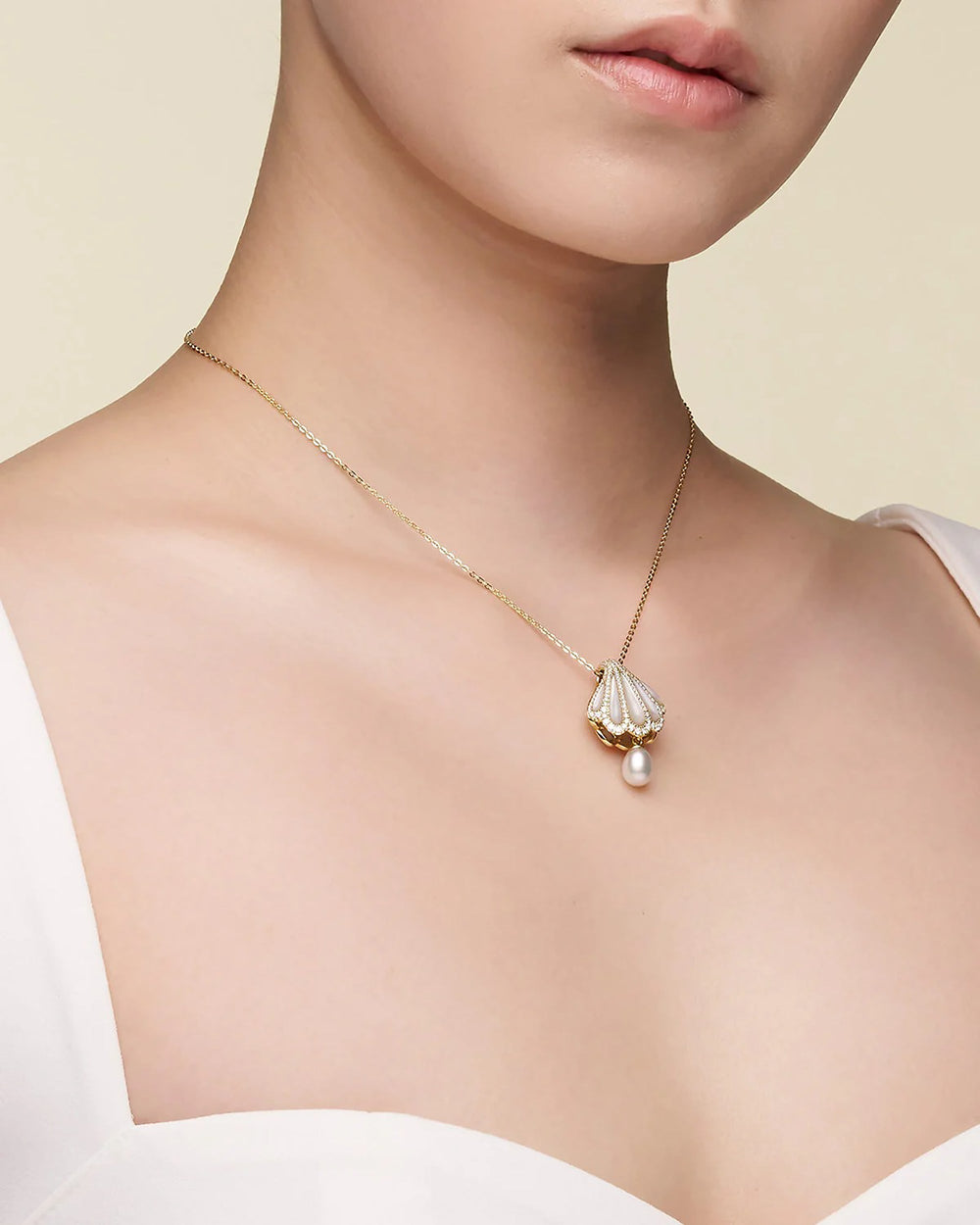 Marika 14K Yellow Gold Shell Pearl Necklace