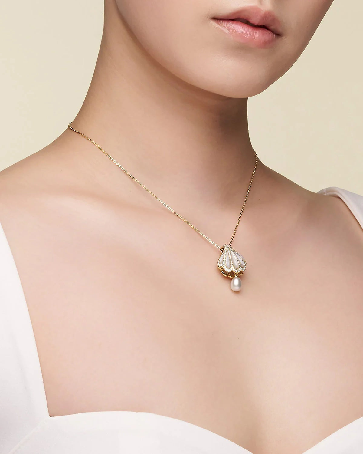 Marika 14K Yellow Gold Shell Pearl Necklace