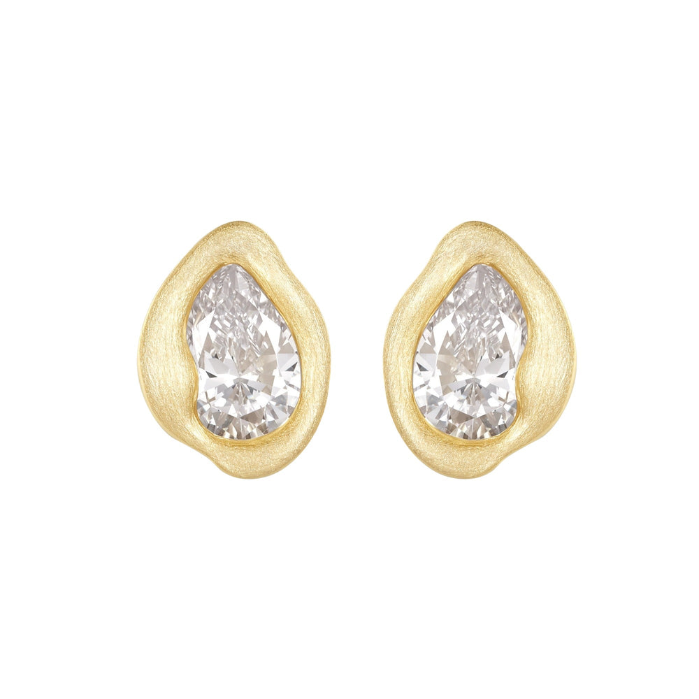 Marivonne 14K Gold Irregular Teardrop Earrings