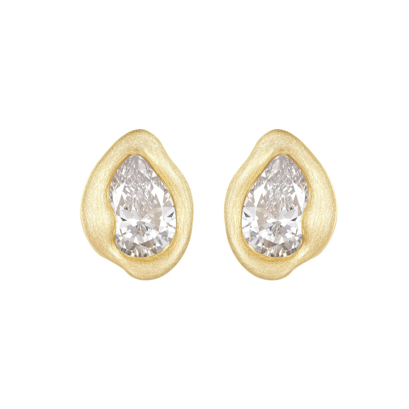 Marivonne 14K Gold Irregular Teardrop Earrings
