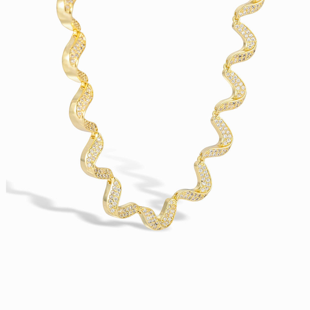 Marlen 14K Gold Wave Necklace