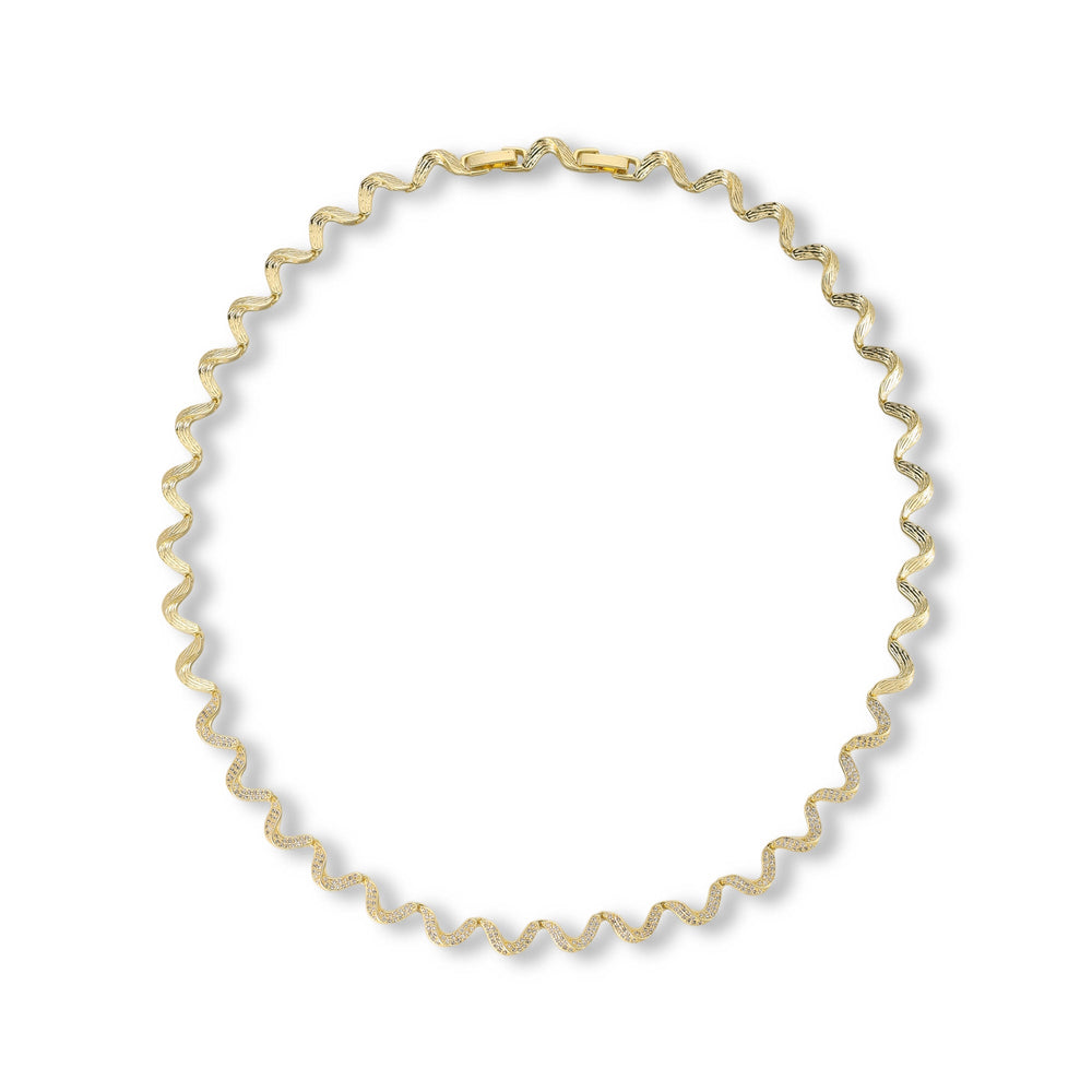 Marlen 14K Gold Wave Necklace