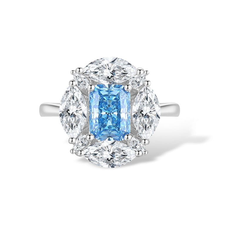 Marlène Blue Round Ring