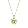 Marthe Green Moss Oval Necklace