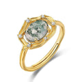 Marthe Green Moss Oval Open Ring