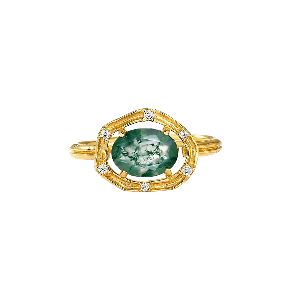 Marthe Green Moss Oval Open Ring