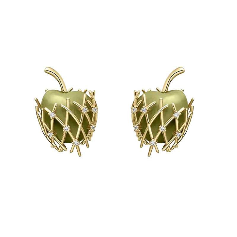 Martina Green Apple Stud Earrings