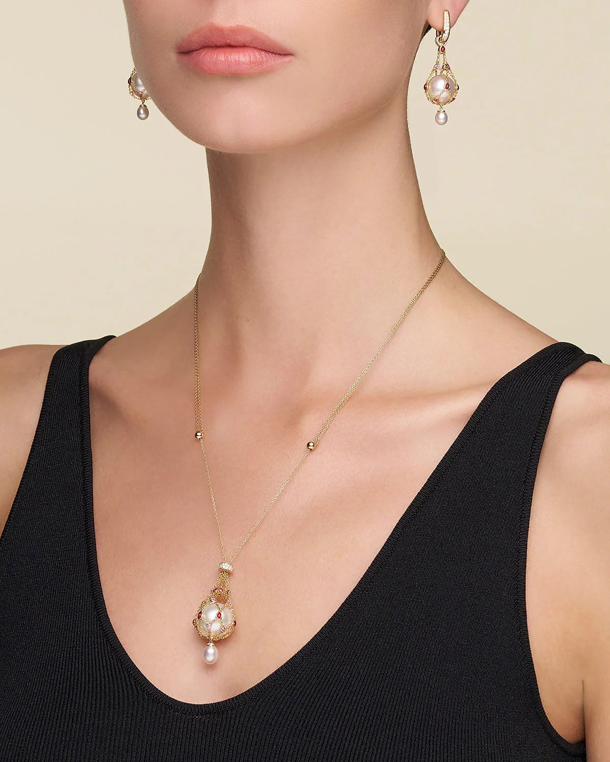Mathilda Accent Pearl Earrings
