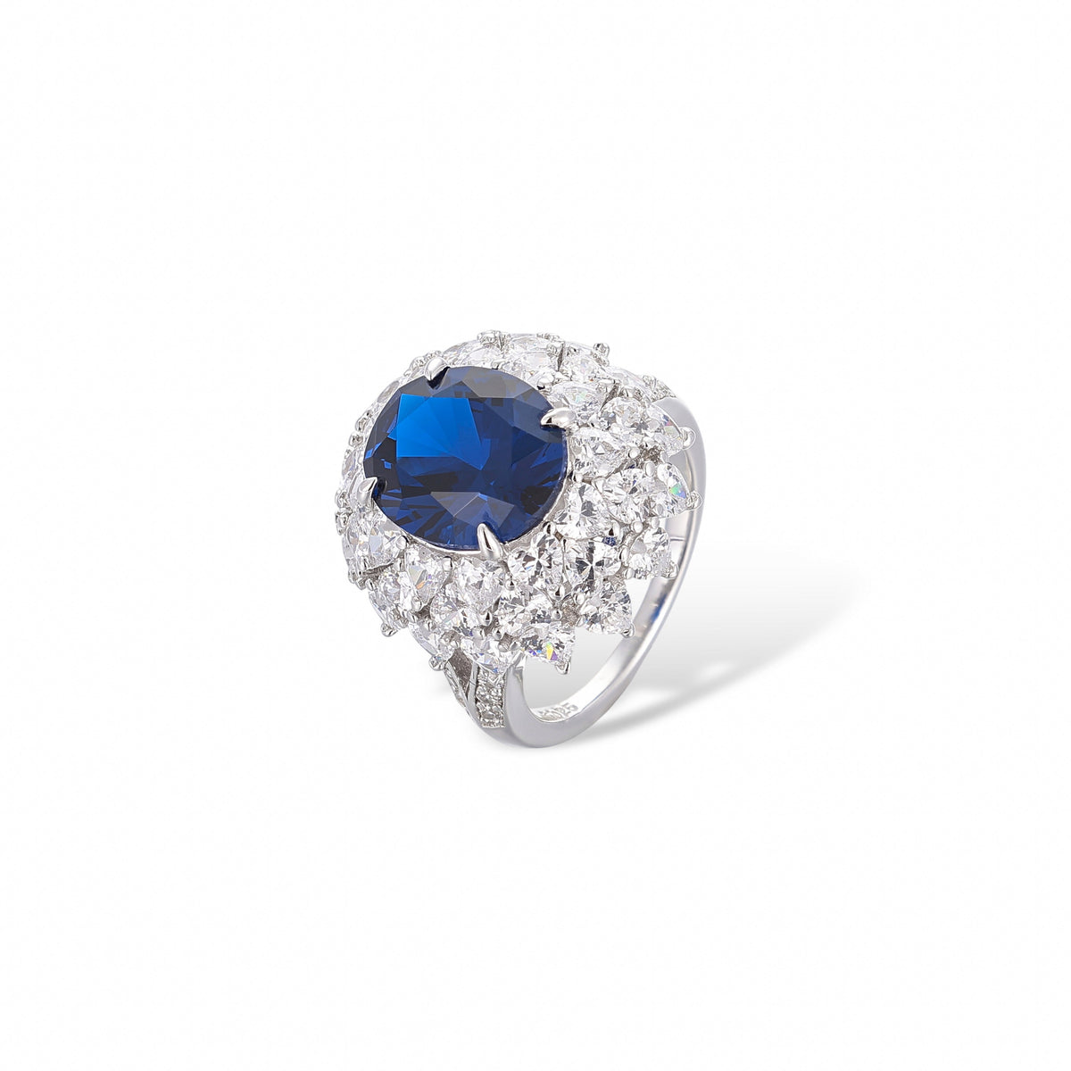 Mathilde Oval Navy Blue Ring