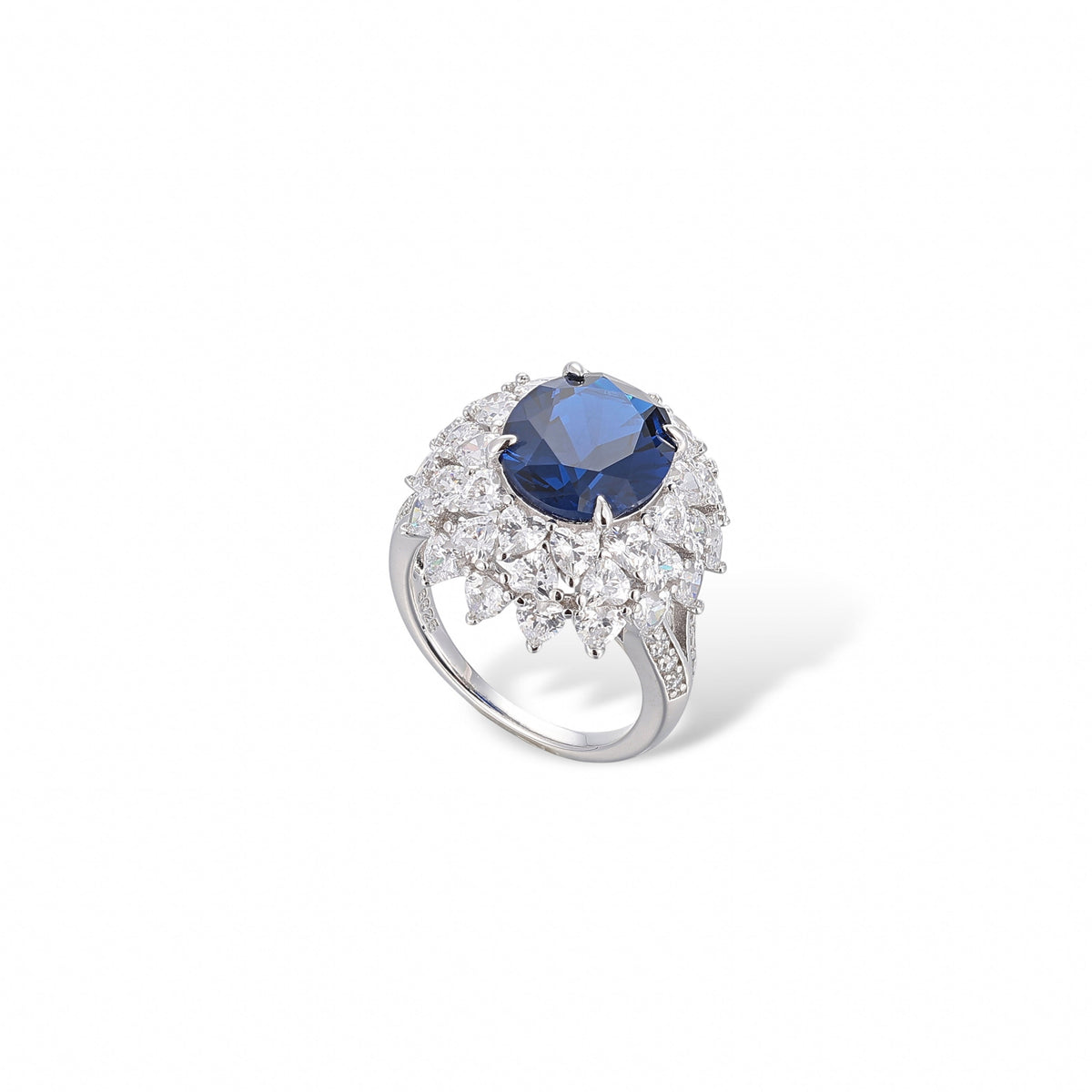 Mathilde Oval Navy Blue Ring
