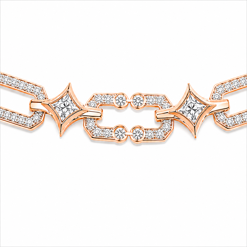 Meinhild 14K Gold Paperclip Rhombus Choker Necklace