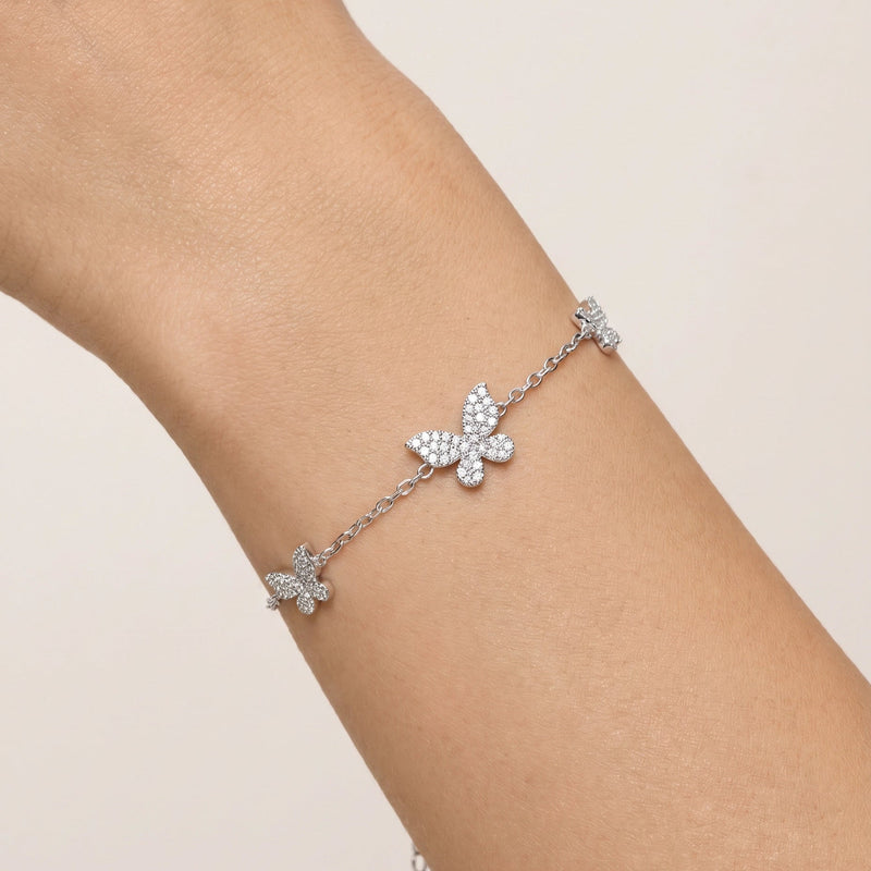 Meinlind White Butterfly Moissanite Bracelet