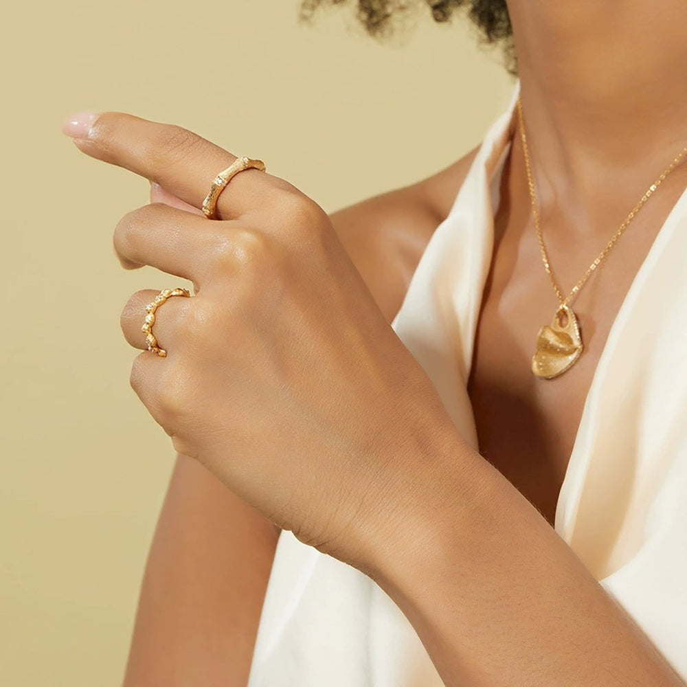 Melanie 14K Gold Bamboo Ring