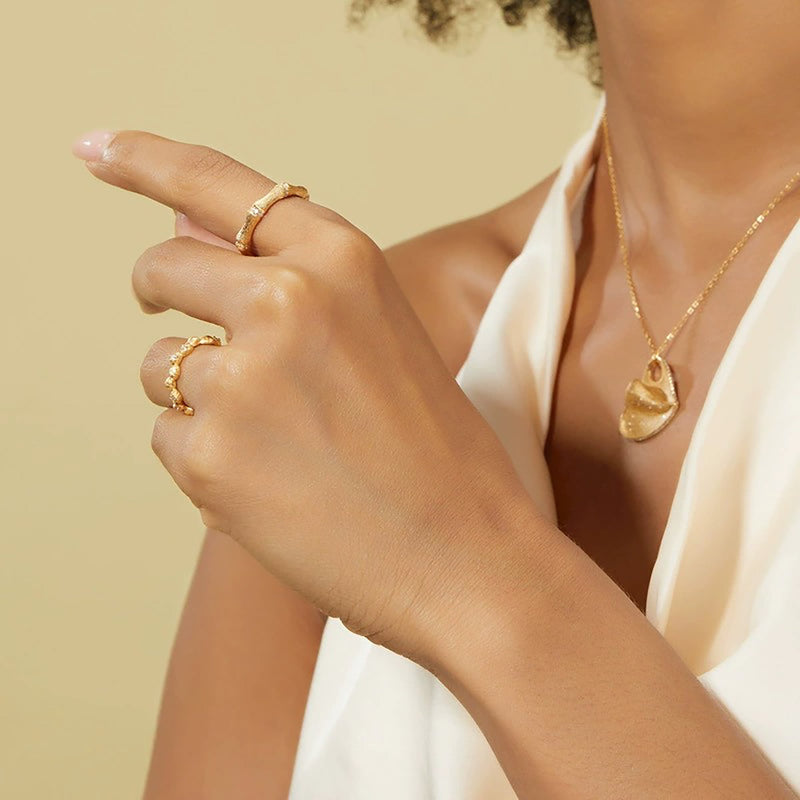 Melanie 14K Gold Bamboo Ring