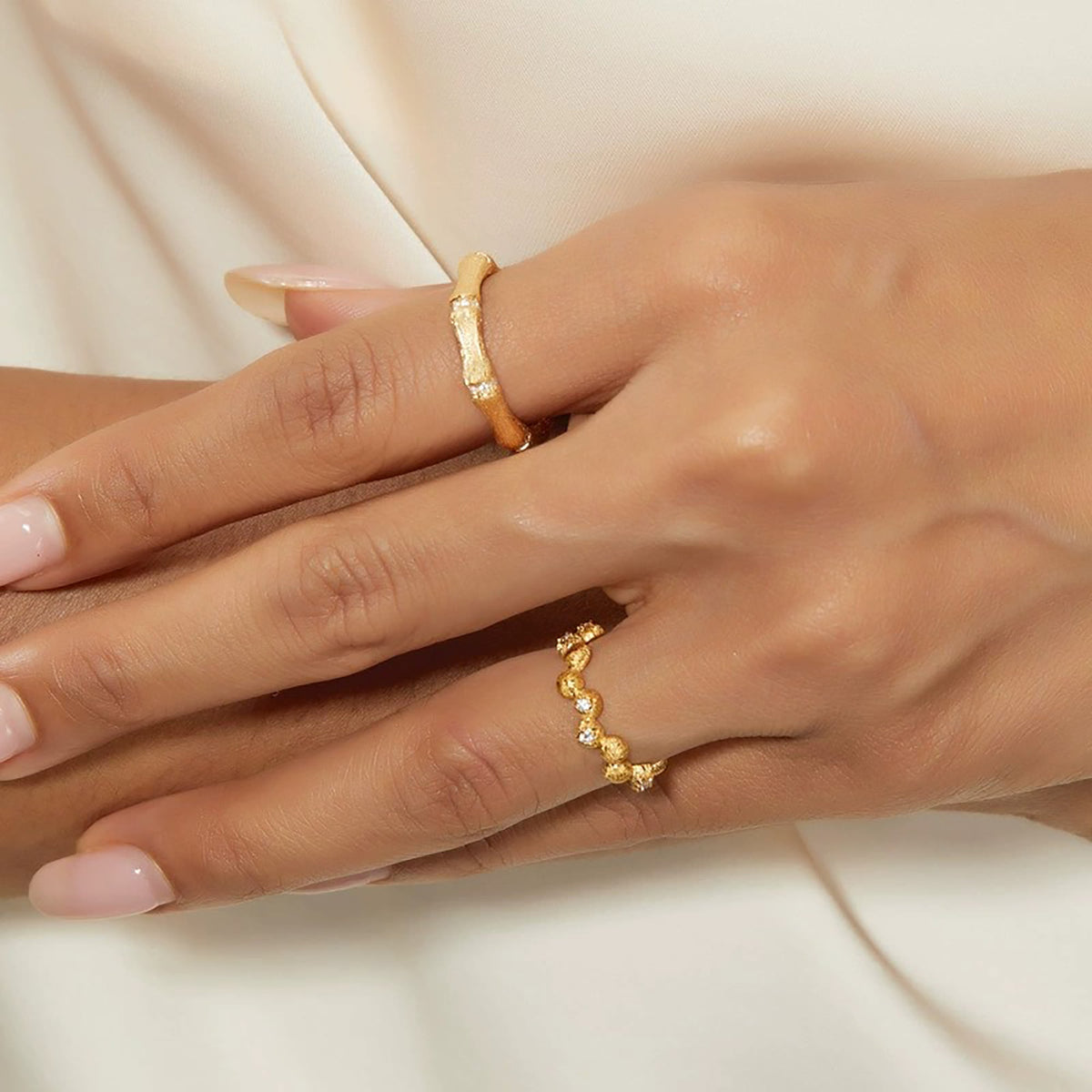 Melanie 14K Gold Bamboo Ring
