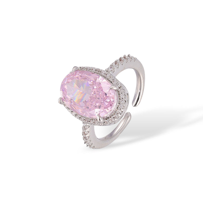 Melina Pink Oval Open Ring