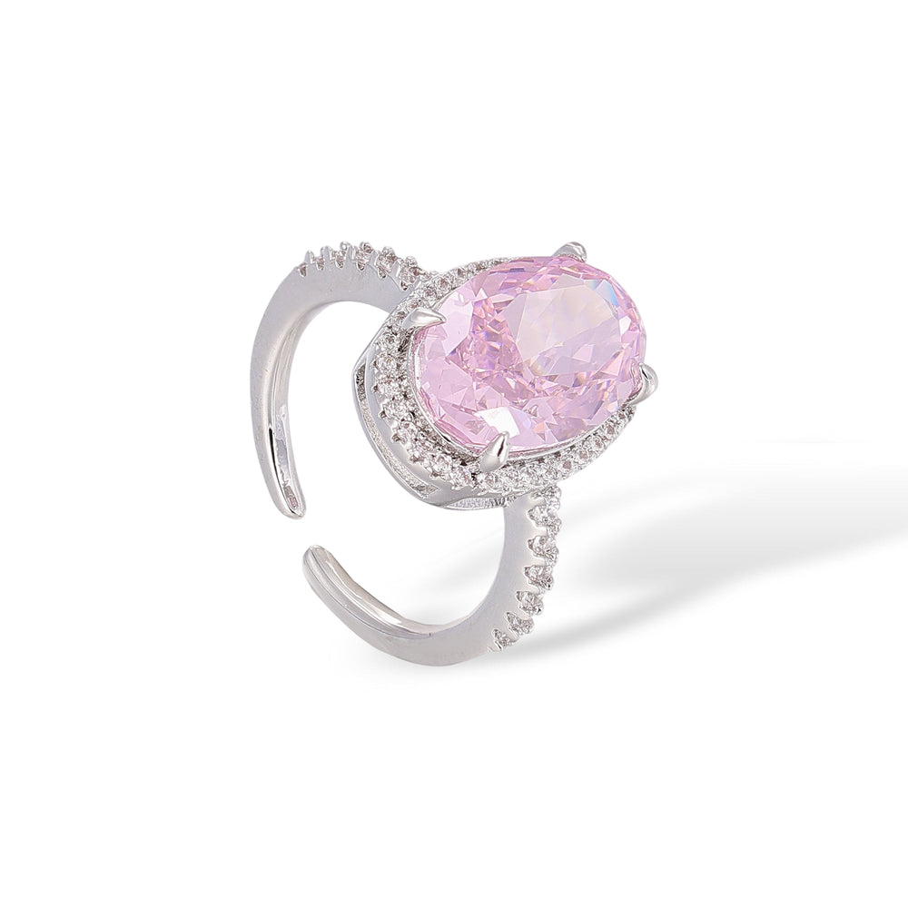 Melina Pink Oval Open Ring