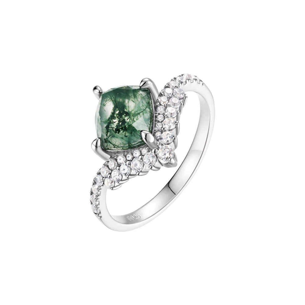 Mélisande Green Moss Cushion Ring