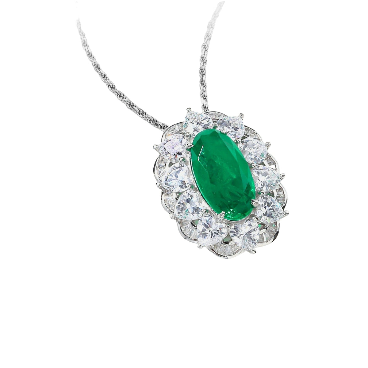 Merveille Emerald Green Oval Necklace