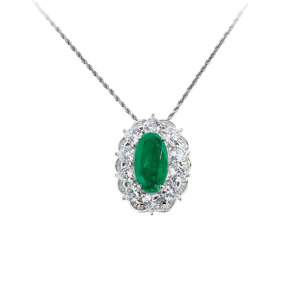 Merveille Emerald Green Oval Necklace