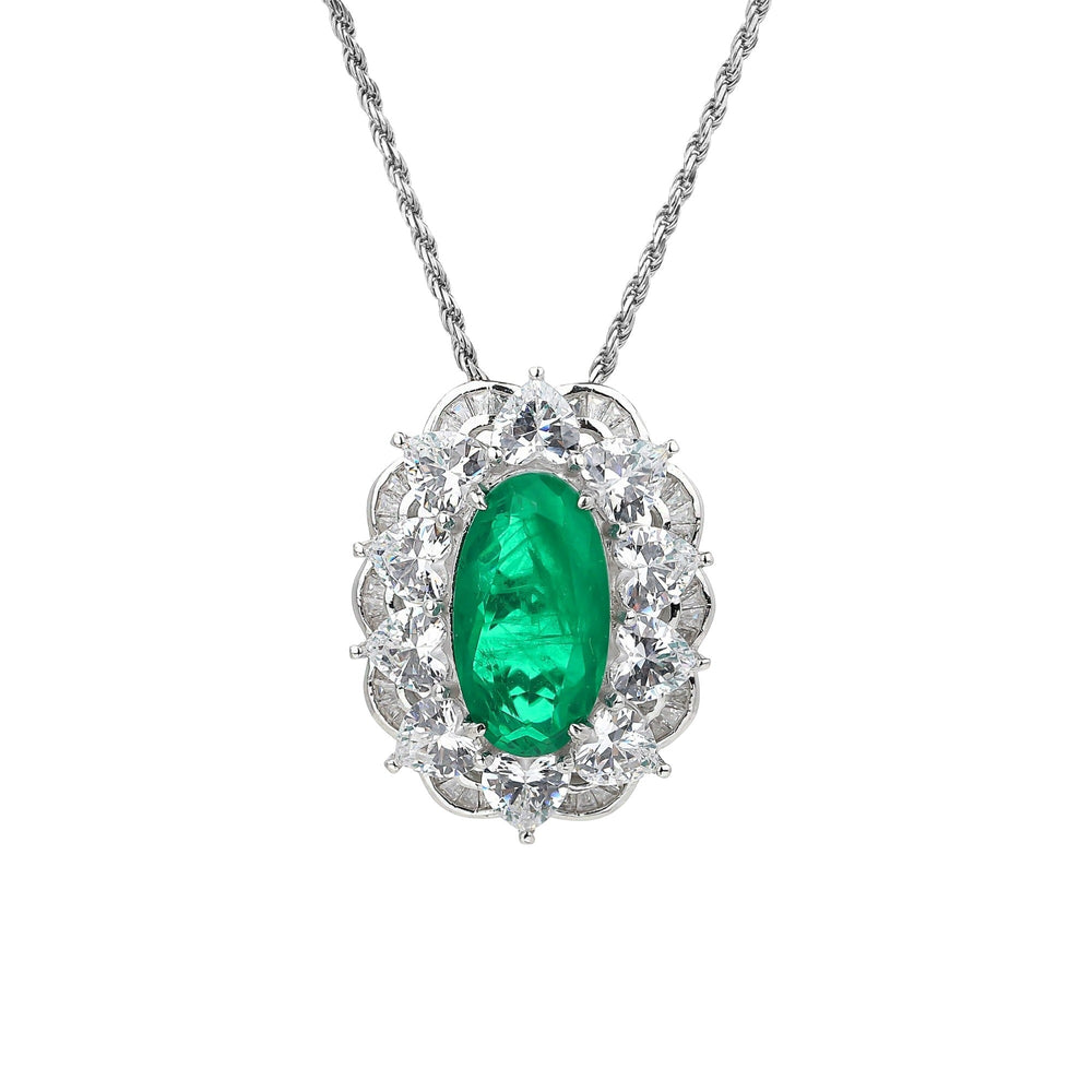 Merveille Emerald Green Oval Necklace