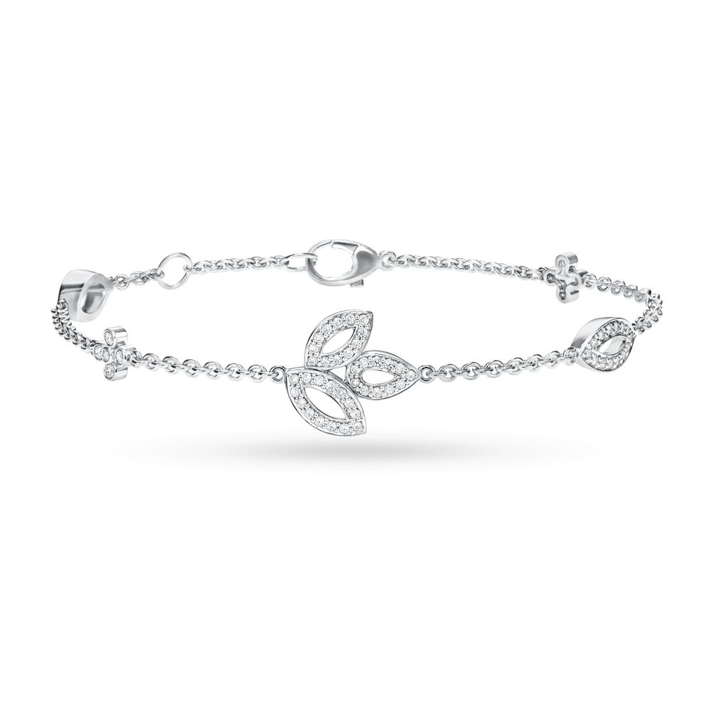 Mia White Leaf Cluster Bracelet