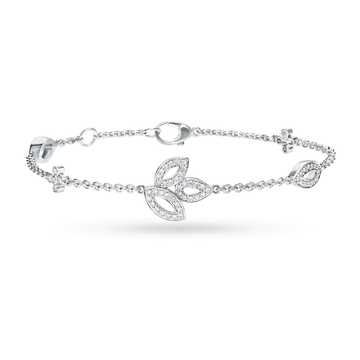 Mia White Leaf Cluster Bracelet