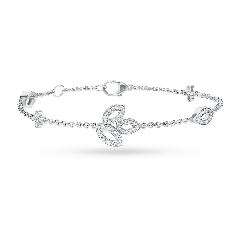 Mia White Leaf Cluster Bracelet
