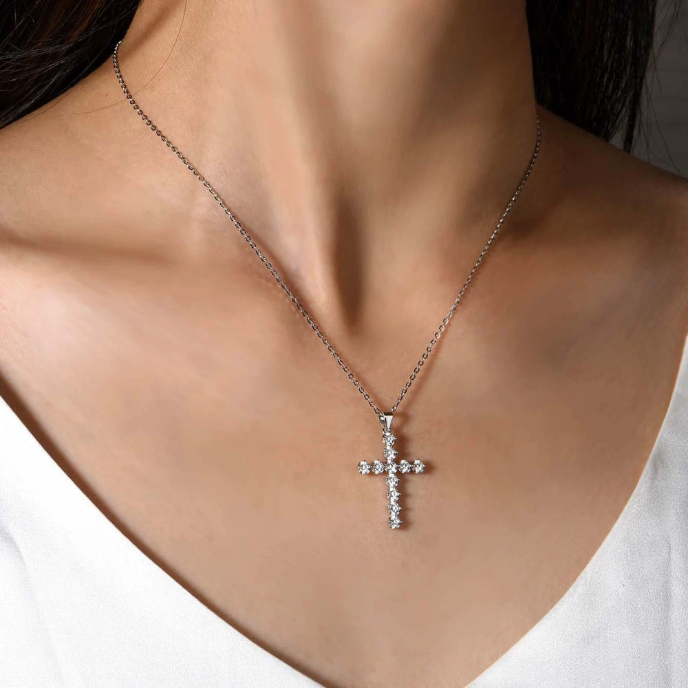 Michelle White Cross Necklace