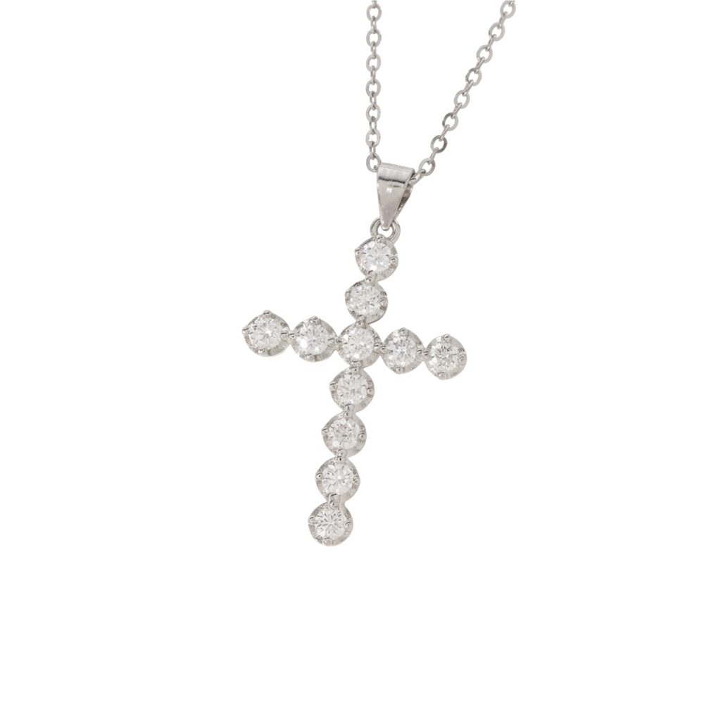 Michelle White Cross Necklace