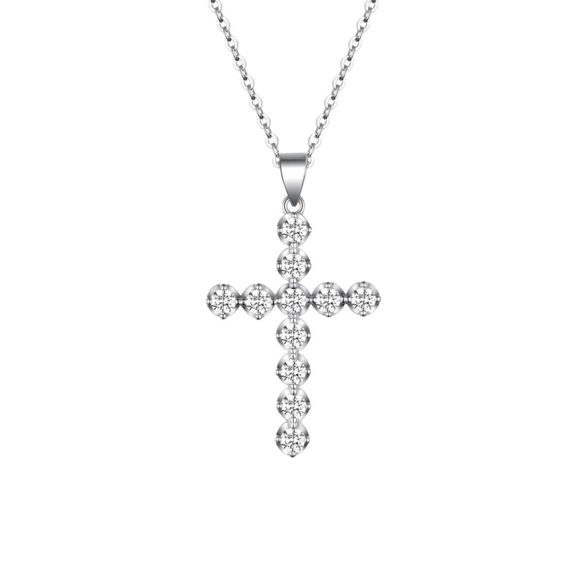 Michelle White Cross Necklace