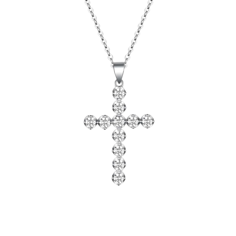 Michelle White Cross Necklace