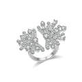 Milène White Floral Open Ring