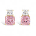 Mireille Pink Bottle Shape 14K Gold Stud Earrings