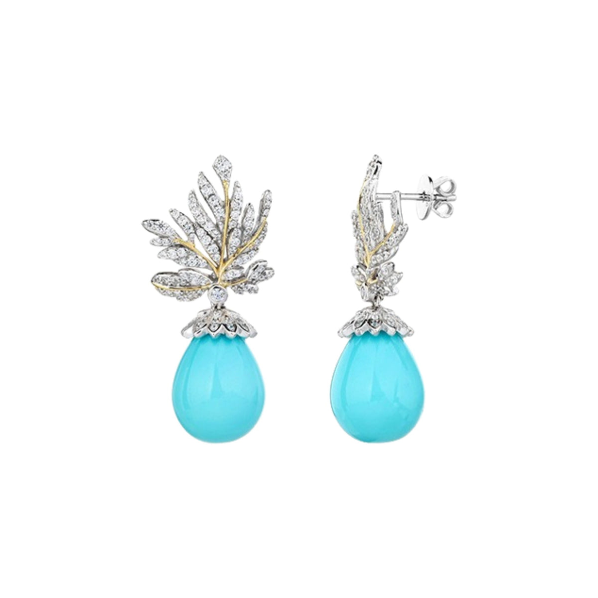 Mirjam Turquoise Leaf Teardrop Earrings