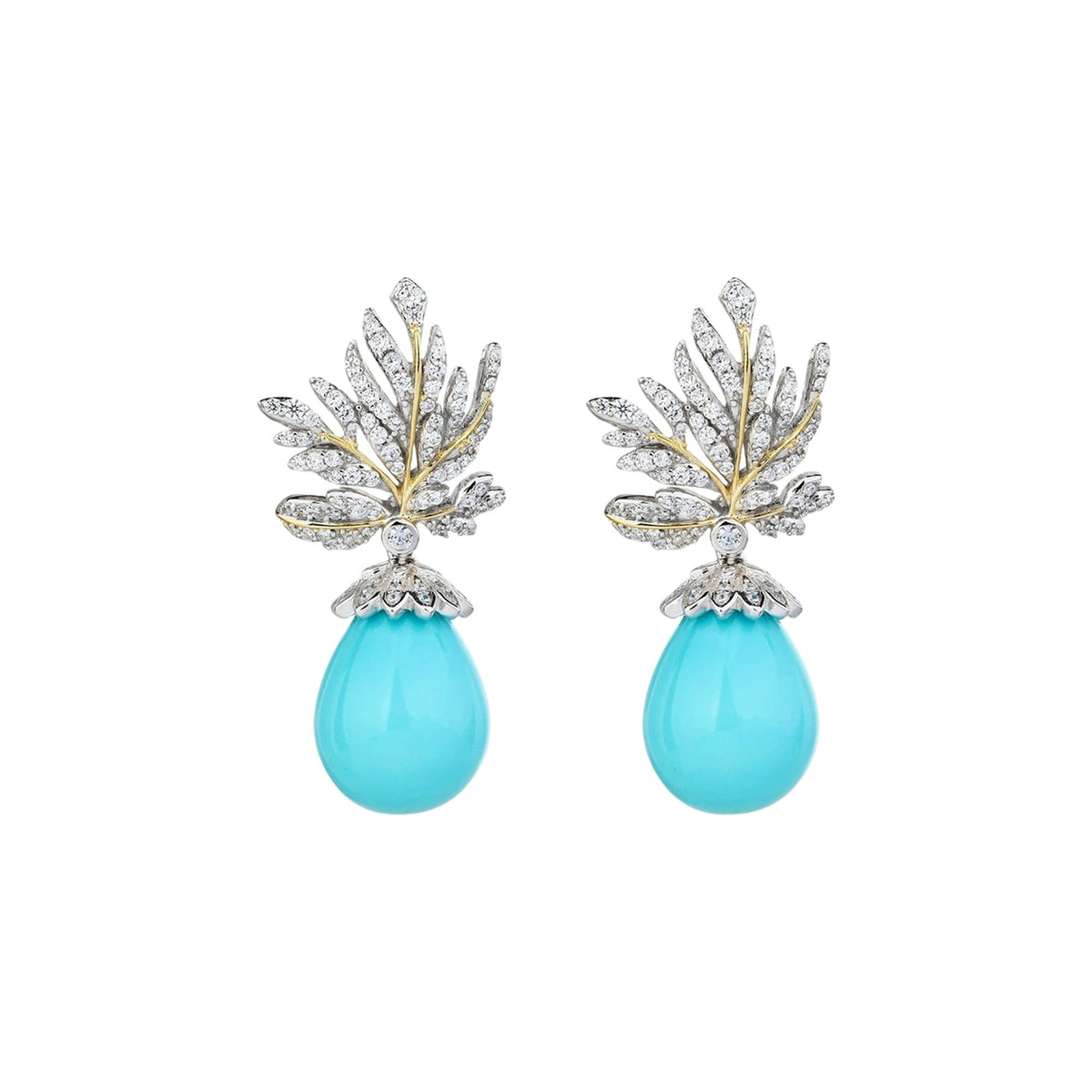 Mirjam Turquoise Leaf Teardrop Earrings