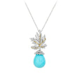 Mirjam Turquoise Leaf Teardrop Necklace