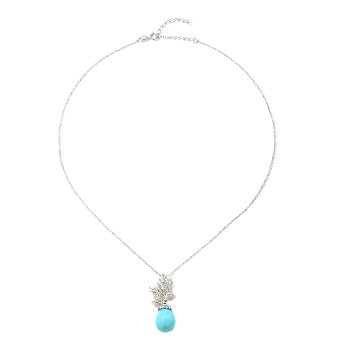 Mirjam Turquoise Leaf Teardrop Necklace