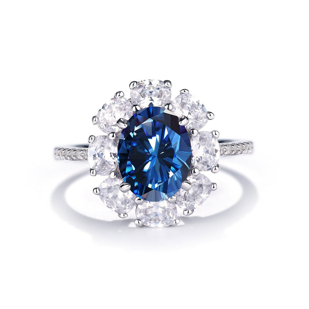 Monique Navy Blue Oval Ring