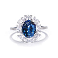 Monique Navy Blue Oval Ring