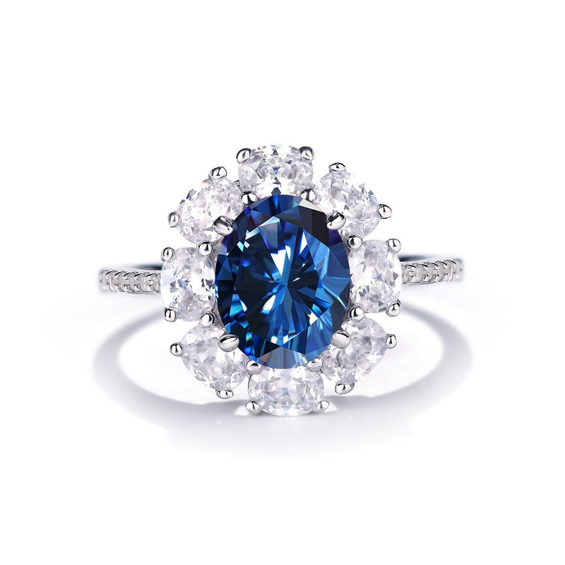 Monique Navy Blue Oval Ring