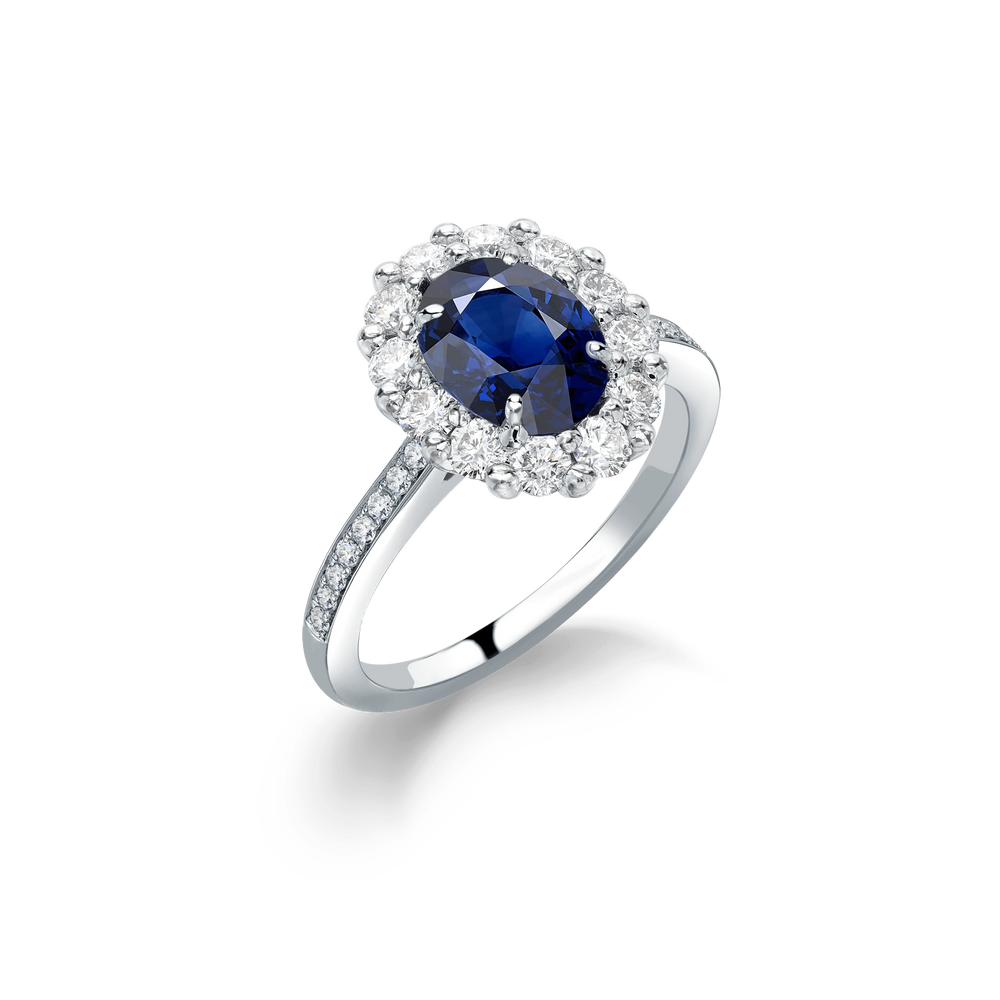 Monique Navy Blue Oval Ring