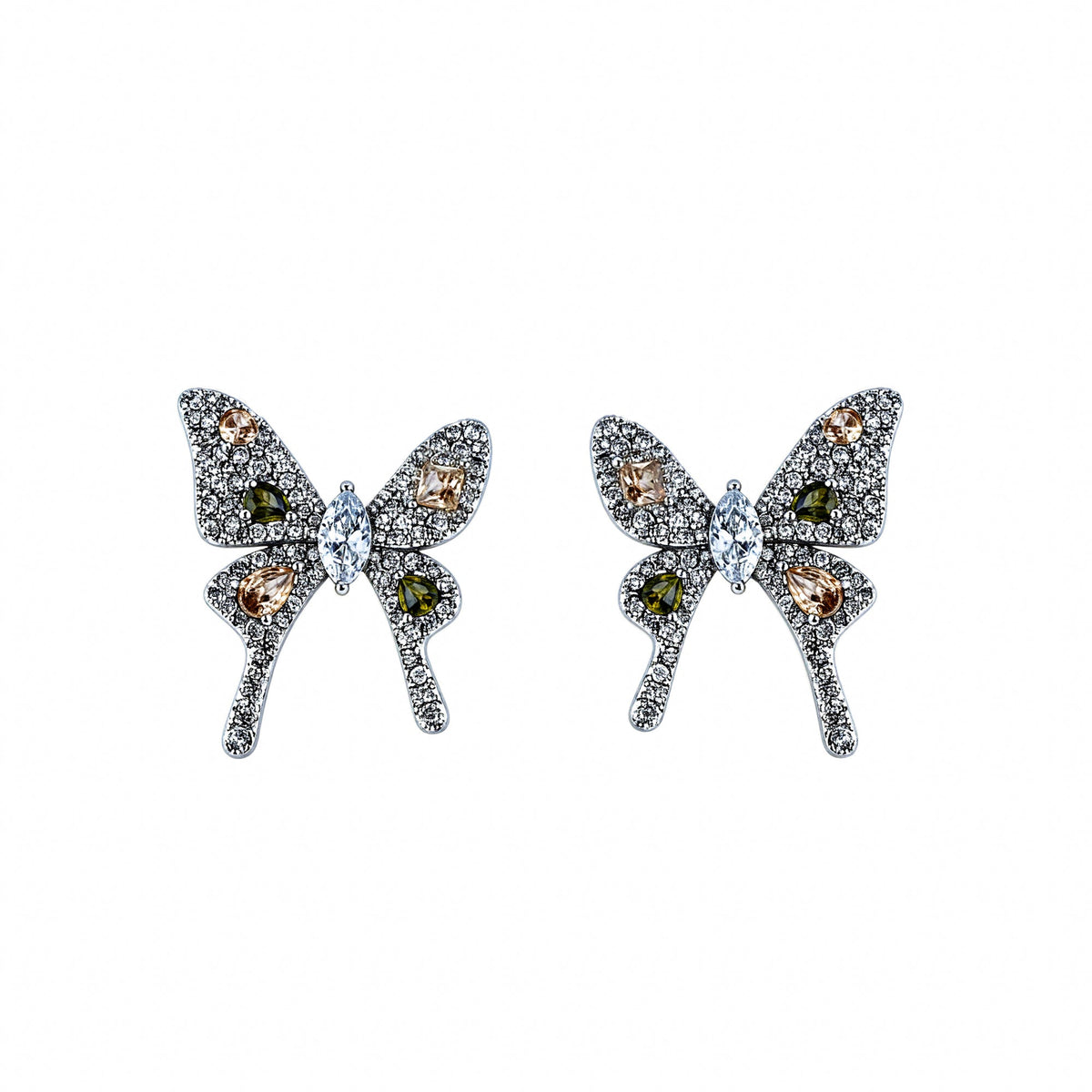 Morpho Green Butterfly Stud Earrings